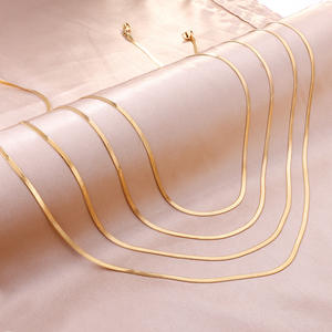 สร้อยโซ่ใบมีดแบบกลมทำจากสเตนเลสสตีลชุบทอง Fashion18K สำหรับผู้ชายและผู้หญิง - Product Image 3