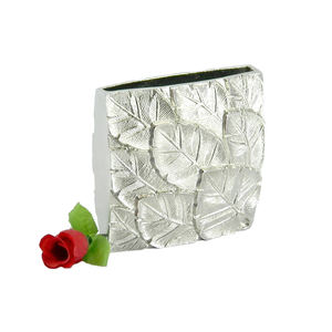 Jarrón de aluminio, decoración moderna para el hogar, diseño minimalista, arreglo floral con acabado metálico, jarrón contemporáneo elegante ligero - Product Image 2