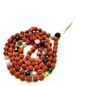 Rudraksha-collar con cuentas naturales para Yoga, joyería hecha a mano con cuentas, 108 - Product Image 3