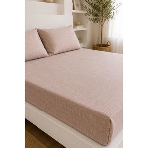 Ensemble de draps en coton 100% extra large, beige, avec fonction respirante - Product Image 2