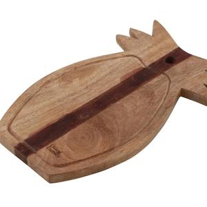 Planche à découper en bois élégante en forme d'ananas, planche de cuisine polyvalente pour un usage quotidien et des cadeaux, fabriquée à la main en Inde - Product Image 1