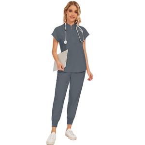 Conjunto de Uniforme Médico Unisex de Cachemira Hecho a Medida, Camisa y Pantalones Transpirables para Hospital con Detección de Agujas y Servicio OEM - Product Image 3