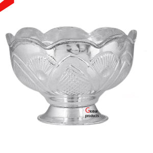 Bol de service à salade et à nourriture en acier inoxydable d'aspect moderne en métal avec design à la feuille d'or pour restaurant et bar d'hôtel - Product Image 5