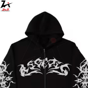 Sudaderas con Capucha y Cremallera Estampadas y Bordadas en 3D Retro para Hombre y Mujer, Estilo Urbano con Capucha, Mangas Largas, Personalizadas con Impresión OEM, de Forro Polar - Product Image 2