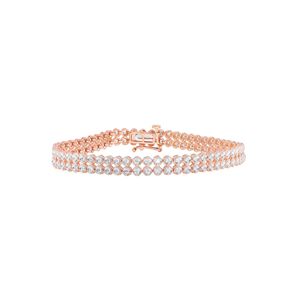 Bracelet tennis double rang en argent sterling avec diamants taille ronde pour femmes - Product Image 2