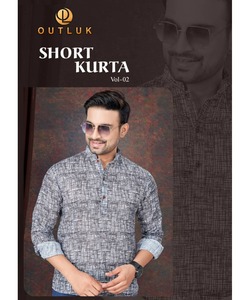 Nouvelle tendance court poulet Kurta hiver Khadi coton pyjama col cou AchkanBandhgalaSherwani marine Kurtapakistani - Product Image 5