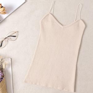 Débardeurs solides sans manches à bretelles spaghetti et col en O pour femmes, hauts unis coupe ajustée pour femmes, été 2025 - Product Image 2