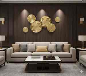 Grande sculpture murale en métal, décoration contemporaine moderne pour les intérieurs de la maison, convient à la décoration du salon et de la chambre à coucher - Product Image 2