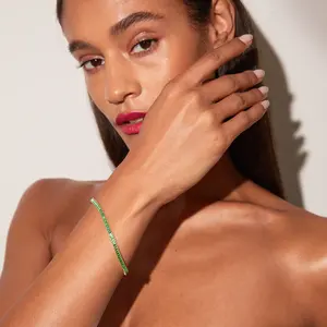 Pulsera DE TENIS Baguette verde esmeralda - Product Image 3