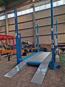 Dengshu 4 पोस्ट ट्रिपल कार पार्किंग लिफ्ट 2500KG CE अनुमोदित हाइड्रोलिक खड़ी गेराज ढेर पार्किंग लिफ्ट - Product Image 5