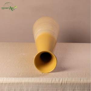 Thanh Nam Arts Modern Coiled Tall Spun Bamboo Tabletop <b>Vase</b> with Natural Gradient Finish Eco-Friendly - Product Image 3