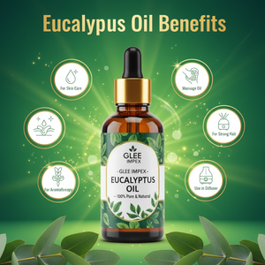 Aceite Esencial de Eucalipto 100% Puro y Natural, Ingrediente Herbal Orgánico para Mujeres, Todo Tipo de Piel, Glee Impex - Product Image 3
