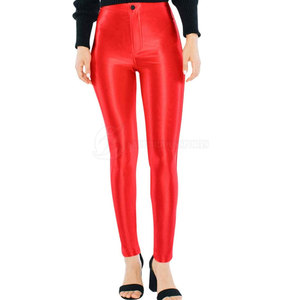 Pantalon en cuir véritable respirant de haute qualité pour femmes, taille mi-haute, décontracté d'hiver, XL, jambe droite, uni, teinture unie, séchage rapide - Product Image 1