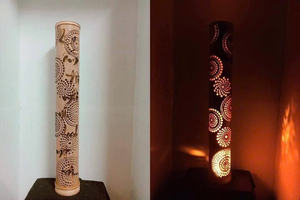 Customizable Bamboo Lamp with Engraved Patterns Best Price Home Office Lamp <b>Shades</b> According to Customer Requirements - Product Image 2