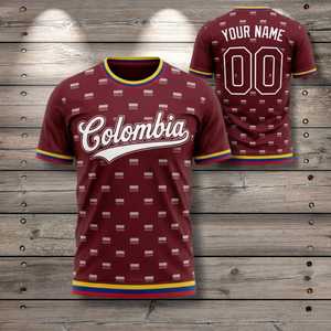 Maglia da Calcio Unisex Colombia WC 2022 con Motivo Bandiera, Top per Tifosi, Regalo per il Giorno della Partita, Diverse Taglie - Product Image 1