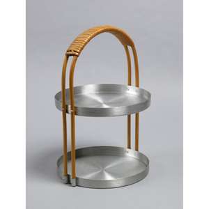 แท่นวางเค้กทรงกลมสุดหรู2ชั้นอุปกรณ์จัดงานปาร์ตี้งานอีเวนต์ตกแต่งเค้กแท่นวางถาดเสิร์ฟที่ทันสมัยสำหรับวางตรงกลาง - Product Image 3