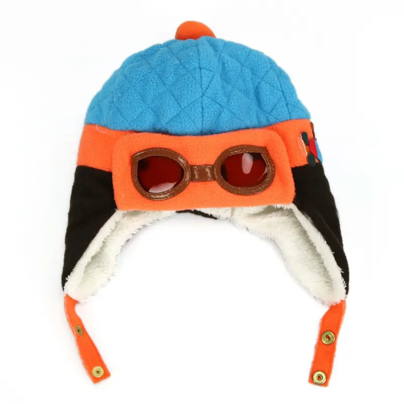 Großhandel Jungen und Mädchen Baumwolle Pom Pom Flieger hut Kinder Winter Mit Zöpfen Für Kinder Brille Trapper Hut Baby Warme Winter mütze