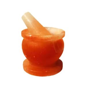 Juego de mortero y Maja de sal del Himalaya, artesanías naturales para preparación de alimentos y trituración de especias - Product Image 3