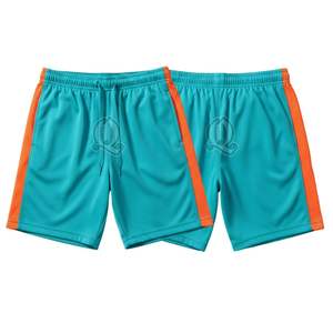 กางเกงขาสั้นออกกำลังกายสำหรับทั้งชายและหญิงผ้าโพลีเอสเตอร์แห้งเร็วระบายอากาศได้ดีตาข่ายสีส้ม - Product Image 1