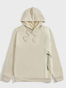 Sweat à capuche surdimensionné en coton mélangé solide unisexe avec logo personnalisé léger-Sweats à capuche pour hommes lourds - Product Image 5