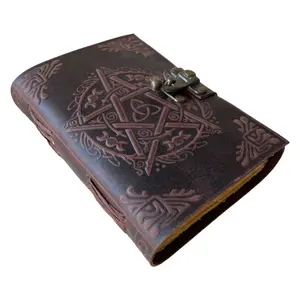 Pentagram buku lembut Buku Jurnal ornamen hadiah dekorasi Halloween buku tulis jurnal kulit dekorasi jurnal bayangan