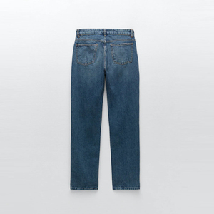 Vente en gros cheville longueur ourlets jean respirant femme jean grande taille femme taille haute jean rigide avec cinq poches - Product Image 2