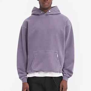 Sudadera con capucha para hombre con logotipo personalizado y hombros caídos Vintage 460 GSM, bordado de rizo francés, lavado ácido y pesado - Product Image 1