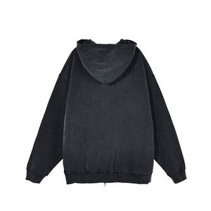 Sweats à capuche à double fermeture éclair Prix de gros Sweats à capuche à fermeture éclair en coton de qualité supérieure à faible quantité minimale de commande avec impression de logo personnalisé pour hommes - Product Image 2