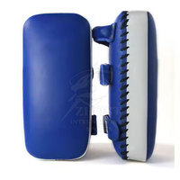 Pads d'entraînement Muay Thai en cuir, confortables, écologiques, durables, pour le kickboxing, la boxe, le MMA, les arts martiaux, utilisation en salle de sport, couleur bleue
