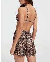 Topmodemerk - Nieuwe luipaardprint op maat gemaakte luxe 3-delige bikiniset voor dames, spandex/nylon, sneldrogend, waterafstotend aan de voorkant