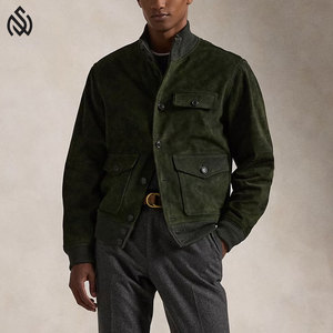 Veste en cuir suédé pour hommes de qualité supérieure à manches longues très vendue Zipp Up Look élégant veste d'hiver pour hommes vendue en usine - Product Image 2