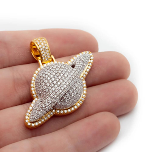 Luxurious 925 Sterling <b>Silver</b> VVS Moissanite Diamond Saturn Hip Hop <b>Pendant</b> <b>for</b> <b>Men</b> and Women's Fine Jewelry Great <b>for</b> Gifts - Product Image 4
