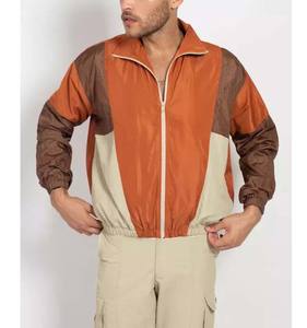 Veste coupe-vent de style tendance en gros, à blocs de couleur, grande taille, logo personnalisé, veste coupe-vent respirante pour hommes - Product Image 5