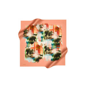 Pierre Cardin Silk Crepe Satin <b>Square</b> <b>Scarf</b> 90x90 Floral Pattern - Product Image 1