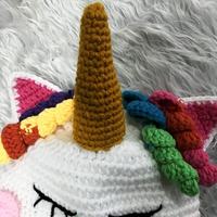 Gorro de Unicornio de Ganchillo de Alta Calidad, Lindo Gorro de Punto con Forma de Animal para Bebé, Niño o Niña, para Otoño o Primavera, Estilo de Dibujos Animados