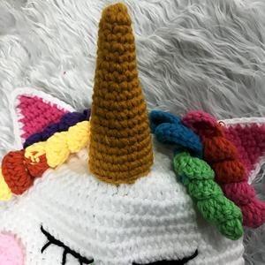High Quality Crochet Unicorn <b>Hat</b> Cute Animal Shape Knit Baby <b>Hat</b> for Boy or Girl for Autumn or Spring Travel Cartoon Style - Product Image 3