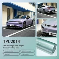Film auto-réparateur brillant à changement de couleur TPU Moonlight Jade Purple, application humide, 7,5 mil, qualité supérieure américaine, rouleau PPF Premium