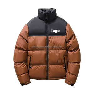 Chaqueta de plumón para hombre, impermeable, cortavientos, ligera, con cierre de cremallera, cuello alto, acolchada y gruesa para invierno - Product Image 6