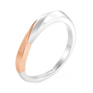 Anillo de boda para hombre Jeulia curvado, retorcido, acabado arenado, bicolor, a la moda - Product Image 2