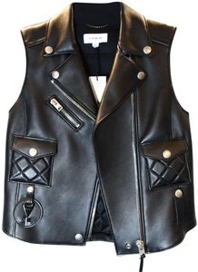 Chaleco de cuero genuino Vintage clásico moda grapa durabilidad atemporal elegante elegancia mate brillante Champ King 0045 /// Pk - Product Image 2