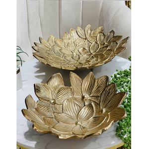 Leaf Design Nouveau Style Bol à fruits secs décoratif Cadeau et artisanat Plateau de table en métal fait à la main Bol à fruits secs Assiette et plats - Product Image 3