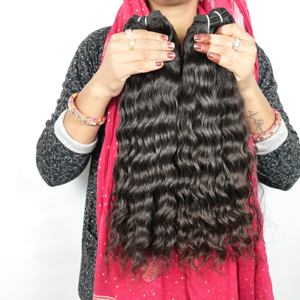 Vente en gros de cheveux ondulés naturels vierges indiens, cuticules alignées brutes non transformées, extensions de cheveux humains au meilleur prix - Product Image 1