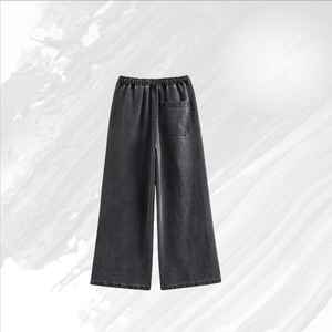 Conjunto de 2 Piezas de Mezclilla para Mujer, Chaqueta Ajustada Informal de Manga Larga con Cuello Alto y Bolsillos, Pantalones de Pierna Alta - Product Image 4