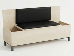 Banco de entrada con almacenamiento, tablero de partículas de melamina, asiento tapizado, gabinete para guardar zapatos, para uso escolar, de oficina y comercial. - Product Image 4