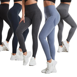 Custom Logo Women's Gym Fitness Yoga Pants High Waist <b>Butt</b> <b>Lift</b> <b>Leggings</b> Elastic Casual Style Knitted Fabric Mid Waist Seamless - Product Image 3