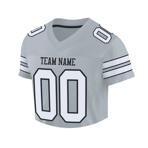 Top Quality American Football Jersey <b>Light</b> Gray Color V <b>Neck</b> Half Sleeve American Football Jersey For Football Shirts - Product Image 3