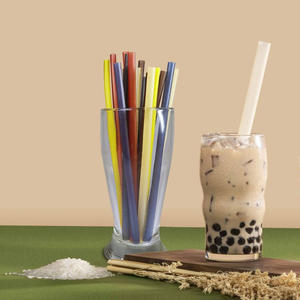 Pailles boba colorées écologiques paille de grande taille pour boissons au riz pour thé au lait à bulles prix de gros - Product Image 6