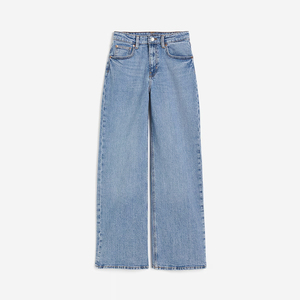 Taille haute taille haute jambe large jean dames confortable à la mode décontracté bas fait Bangladesh Sexy Style coupe ample Denim tissu - Product Image 2