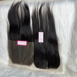 สีธรรมชาติการรวมกลุ่มตรงผมสานรวมกลุ่มผมมนุษย์สำหรับผู้หญิงสีดำที่มีส่วนกลางฟรีส่วนปิดลูกไม้ดิบ5x5 - Product Image 4