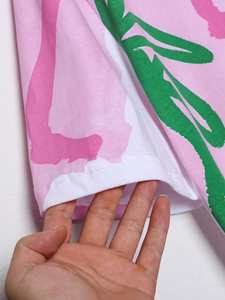 เสื้อยืดคอกลมถักสำหรับผู้หญิงผ้าคอตตอน100% คอกลมผ้าคอตตอนไซส์พิเศษแห้งเร็วไม่ยับสำหรับฤดูร้อน - Product Image 5